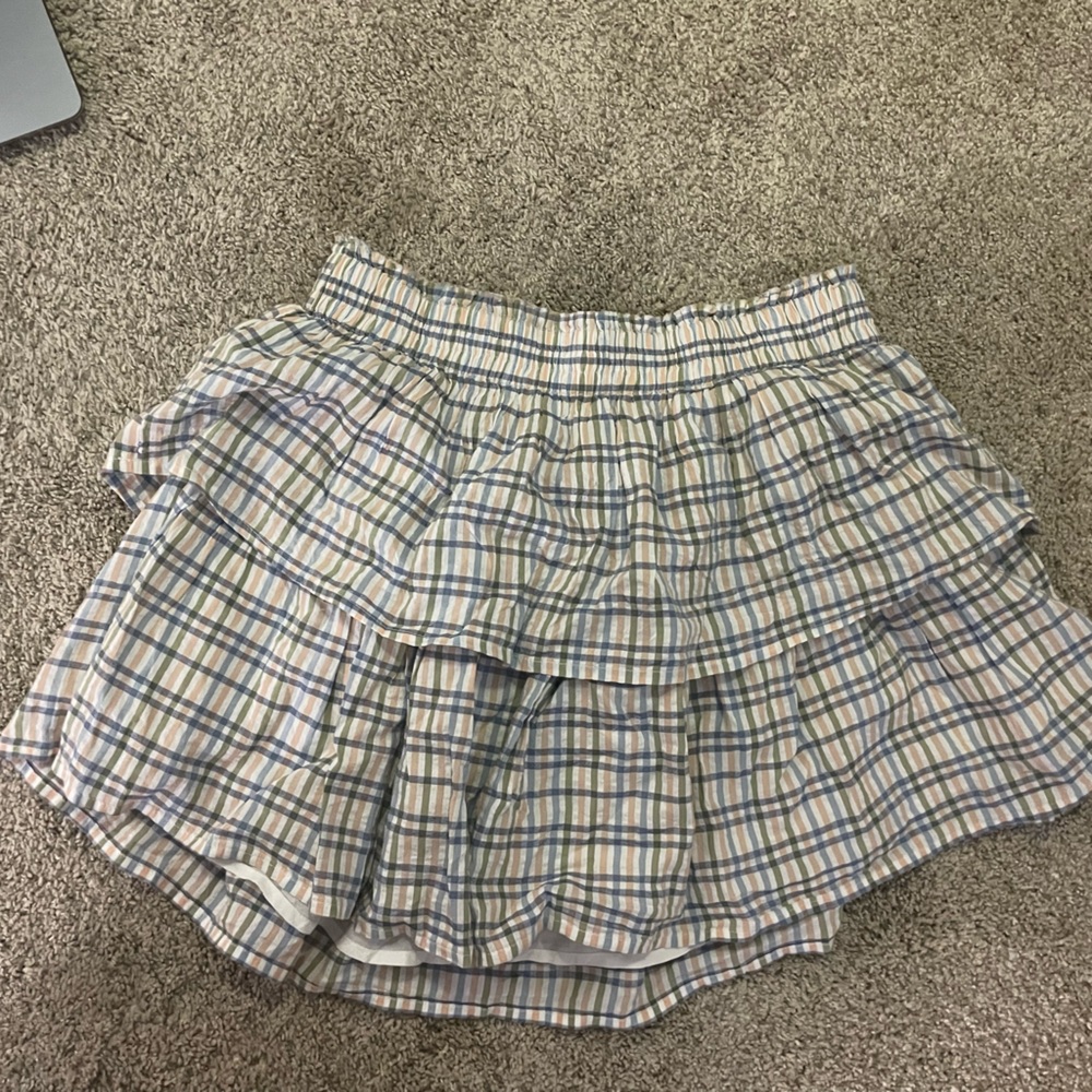 American Eagle Plaid Checkered Ruffle Skirt